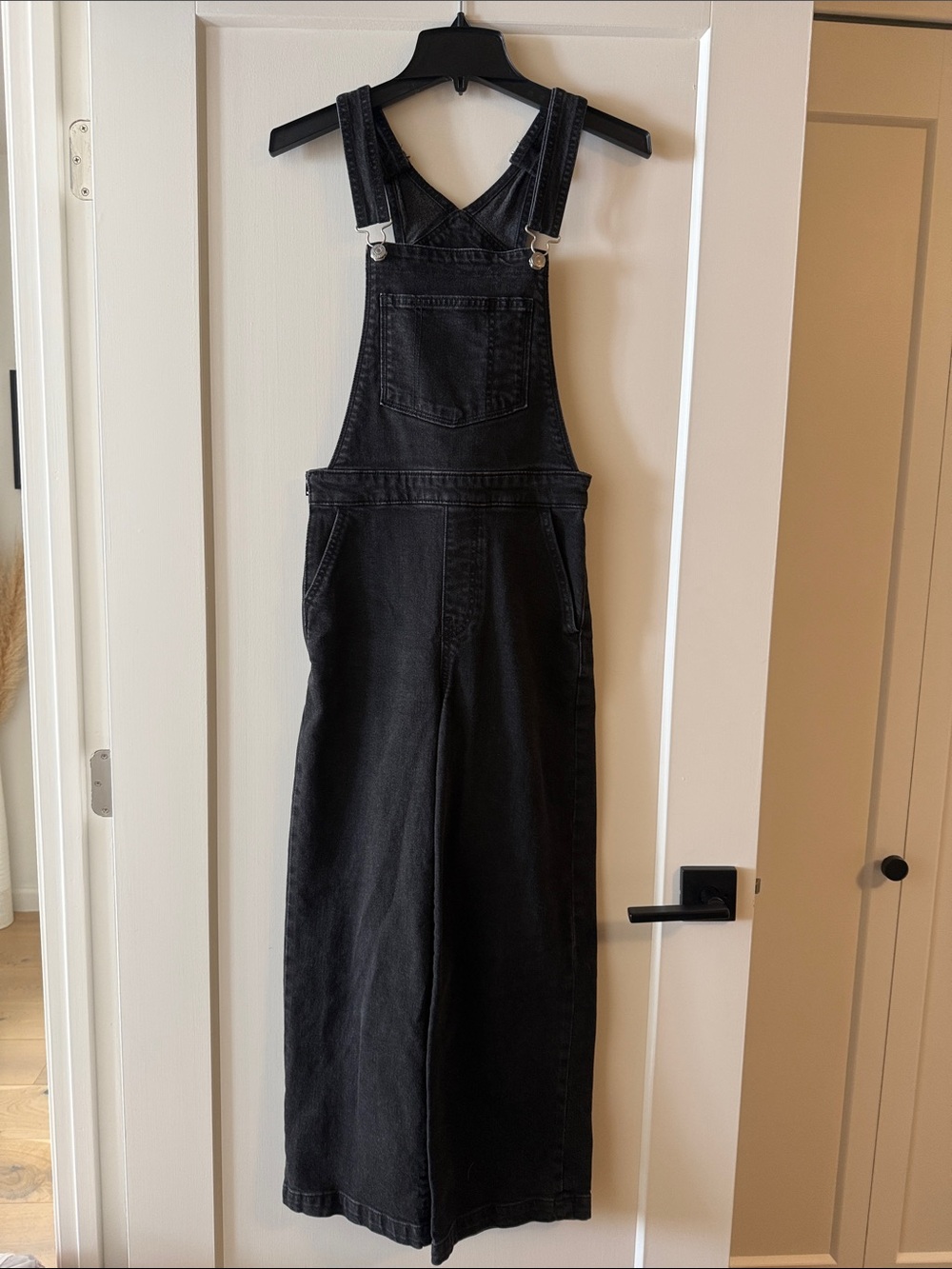 Levi’s Black Denim Wide Leg Overalls